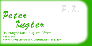 peter kugler business card